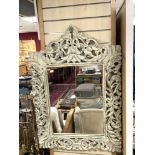 ORNATE CARVED FRAMED WALL MIRROR, 78 X 110CMS