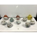 TEN 20TH CENTURY CHINESE GINGER JARS, SOME DRAGON DECORATED