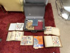 STRAND STAMP ALBUM AND STAMPS, SIX OTHER STAMP ALBUMS, AND LOOSE STAMPS