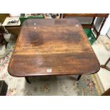 EARLY VICTORIAN MAHOGANY PEMBROKE TABLE ON SQUARE TAPERING LEGS, 85 X 55 X 68CMS