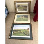 THREE LIMITED EDITION GOLF PRINTS - THE EIGHTEENTH AT ST ANDREWS - BY ROBERT WADE, SIGNED IN PENCIL,