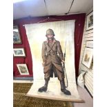 LARGE OIL ON CANVAS STUDY OF A FRENCH SOLDIER, 154 X 246CMS