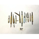 QUANTITY OF FRUIT KNIVES, GESETZILCH, GESCHULTZT, INOX AND MORE