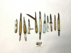 QUANTITY OF FRUIT KNIVES, GESETZILCH, GESCHULTZT, INOX AND MORE