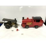 VINTAGE TRI-ANG PUFF PUFF 73000 TOY TRAIN AND A VINTAGE WILESCO STEAM TRAKTOR ENGINE