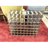 A 48 METAL AND WOOD WINE RACK