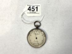 HALLMARKED SILVER POCKET BAROMETER COMPENSATED RETAIL BY R AND J BECK, 31 CORNHILL LONDON MAKER JJ