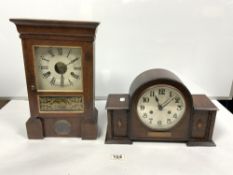 AMERICAN 30-HOUR MANTLE CLOCK MADE BY - SETH THOMAS CONNECTICUT (RE-PAINTED DIAL) AND 1940S OAK