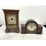AMERICAN 30-HOUR MANTLE CLOCK MADE BY - SETH THOMAS CONNECTICUT (RE-PAINTED DIAL) AND 1940S OAK