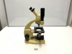 A 1940S/50S MICROSCOPE, MADE BY COOK - TROUGHTON AND SIMMS LTD YORK ENGLAND, INSTRUMENT NUMBER -