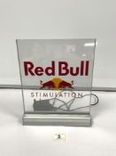 A REDBULL STIMULATION LIGHT-UP COUNTER DISPLAY - MADE BY FORSTE NO 208713300, 25 X 31CMS