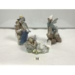 TWO LLADRO FIGURES FROM THE PRIVILIAGE COLLECTION OF 'FARIES' AND ANOTHER OF A DOWN GROUP, THE