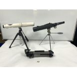 A TASCO TELESCOPE 15 X 45 X 50MM, ZOOM MODEL 20EB, AND A TELESPORT TELESCOPE 9 X 34 X 40MM AND