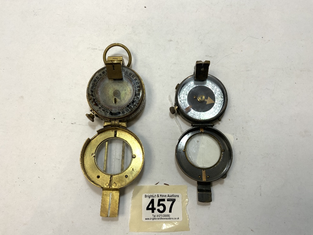 FIRST WORLD WAR MILITARY COMPASS, AND A SECOND WORLD WAR COMPASS, 1940 MK 111 MADE BY T. G. C & - Image 4 of 4