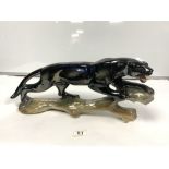 CERAMIC FIGURE OF A JAGUAR BY JEMMA HOLLAND, 50 X 23CMS