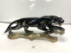 CERAMIC FIGURE OF A JAGUAR BY JEMMA HOLLAND, 50 X 23CMS