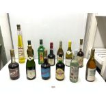 THIRTEEN BOTTLES OF WINES AND SPIRITS - INCLUDING GALEANO, AMARETTO DELLA TORRE MACRON - VILLAGES