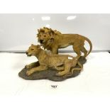 RESIN GROUP OF LIONS AND LIONESSES