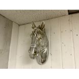 SILVER-PLATED HORSE HEAD WALL MOUNT, 36CMS