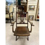 LATE VICTORIAN CARVED MAHOGANY FOLDING CHAIR