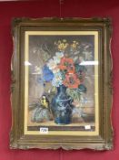 K. MIGG WATERCOLOUR DRAWING STILL LIFE STUDY OF A VASE OF FLOWERS, SIGNED AND DATED 1840, 47 X