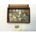 QUANTITY OF MIXED EUROPEAN COINS, FRENCH, DANISH, PORTUGESE AND MORE