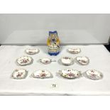 ROYAL CROWN DERBY SMALL PORCELAIN DISHES, AND OLD LADY JUG