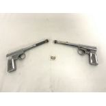 TWO VINTAGE GAT GUNS IN A SILVER FINISH MAKERS - T. J HARRINGTON & SON