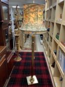 MODERN SQUARE BRASS LAMP STAND AND SHADE