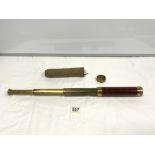 FRENCH MAHOGANY AND BRASS THREE DRAWER TELESCOPE - MADE BY CAUCHOIX PARIS