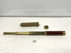 FRENCH MAHOGANY AND BRASS THREE DRAWER TELESCOPE - MADE BY CAUCHOIX PARIS