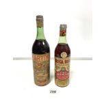 BOTTLE OF VINTAGE 1920S/1930S MARTINI VERMOUTH AND A BOTTLE OF BREGA ROSSI VINO VERMOUTH