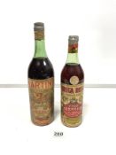 BOTTLE OF VINTAGE 1920S/1930S MARTINI VERMOUTH AND A BOTTLE OF BREGA ROSSI VINO VERMOUTH