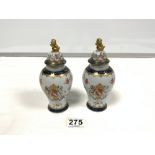 PAIR OF 19TH-CENTURY SAMPSON PORCELAIN BALUSTER-SHAPED LIDDED VASES, DECORATED WITH ARMORIALS AND