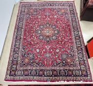 PERSIAN RED GROUND WOOLEN CARPET, 300 X 384CMS