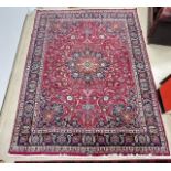 PERSIAN RED GROUND WOOLEN CARPET, 300 X 384CMS