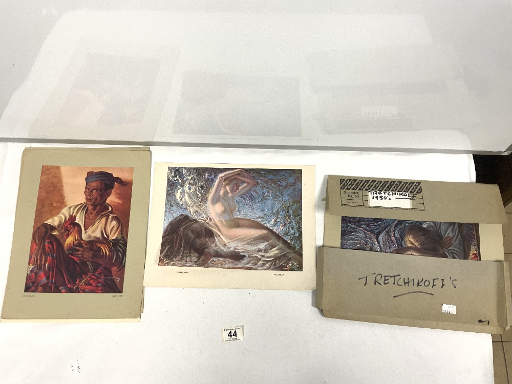 SET OF EIGHT 1950S TRETCHIKOFF COLOURED PRINTS - COPIES OF PAINTINGS CRAWFISH SELLER ETC - Image 3 of 3