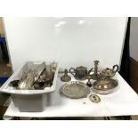 QUANTITY OF PLATE WARES, ENTRE DISH, SALVER ETC