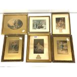 TWO FRAMED BAXTER PRINTS 'SO NICE' AND 'SO TIRED', A PAIR OF BAXTER PRINTS AND TWO OTHERS