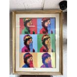 ANDY WARHOL - PRINT OF JACKIE KENNEDY IN A GILT FRAME, 60 X 84CMS