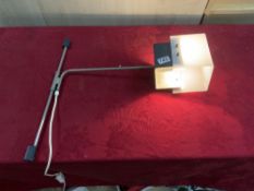 1960S CHROME AND PLASTIC SQUARE WALL LIGHT, 58CMS