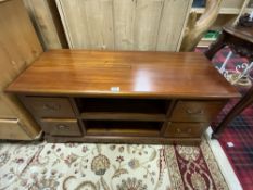 REPRODUCTION MAHOGANY ENTERTAINMENT UNIT, 120 X 48 X 34CMS