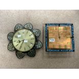 1960S METAMEC FLOWER-SHAPE WALL CLOCK AND A REINSLE COPPER WALL CLOCK