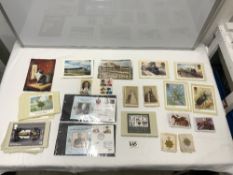 QUANTITY OF FIRST-DAY COVERS, STAMP CARDS, AND SILKS OF MEDALS