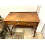 LATE VICTORIAN WALNUT SINGLE DRAWER SIDE TABLE, 92 X 48 X 74CMS