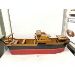 A PLYWOOD MODEL OF A FISHING BOAT, 100CMS