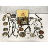 AMERICAN BELT BUCKLES - VARIOUS, PAIR OF SPURS ETC