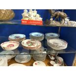 WEDGEWOOD ETRURIA MAJOLICA PLATES AND FRENCH MAJOLICA PLATES AND BOWL