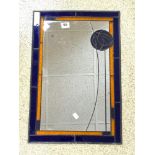 LEADED LIGHT WALL MIRROR IN THE STYLE OF MACKINTOSH, 41 X 62CMS