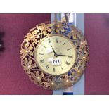 1960'S PIERCED BRASS METAMEC WALL CLOCK